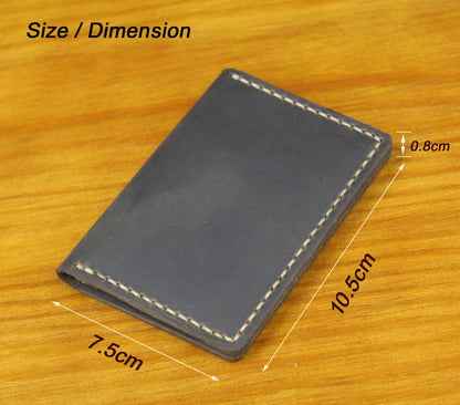 Handmade Crazy Horse Leather Card Holder – Slim Wallet