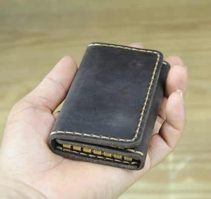 Genuine Leather Key Holder Wallet – Handmade Vintage Organizer
