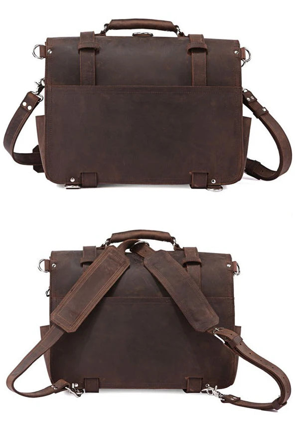 Crazy Horse Leather Briefcase for Men