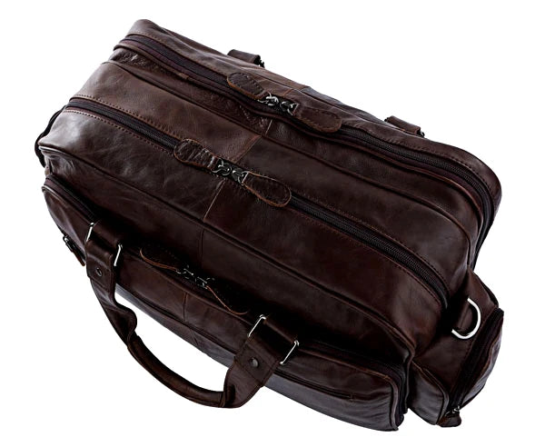 Genuine Leather Briefcase for Men – Oil Wax Large Laptop Shoulder Bag