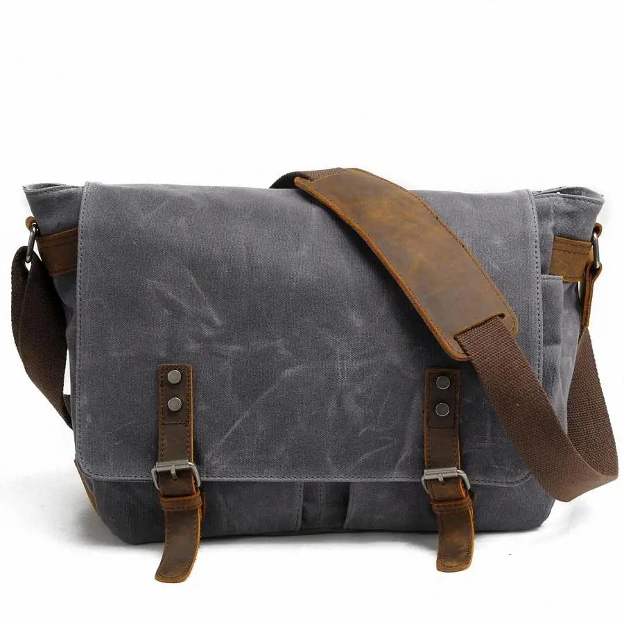 Wax Canvas Men's Messenger Bag – Vintage Crossbody Sling