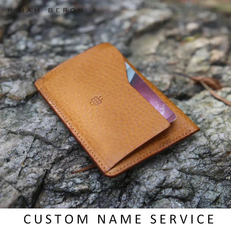 Hiram Beron Men's Slim Vegetable Tanned Leather Card Holder