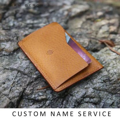 Hiram Beron Men's Slim Vegetable Tanned Leather Card Holder