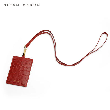 Leather ID Badge & Card Holder with Custom Name – Hiram Beron