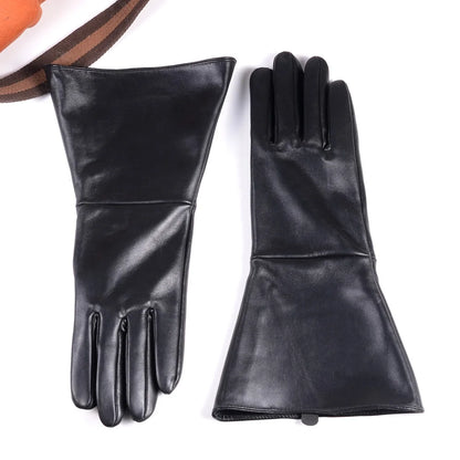 Men's Leather Gauntlet Gloves – Long Cuff Motorcycle & Medieval Style