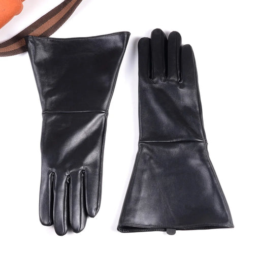 Men's Leather Gauntlet Gloves – Long Cuff Motorcycle & Medieval Style