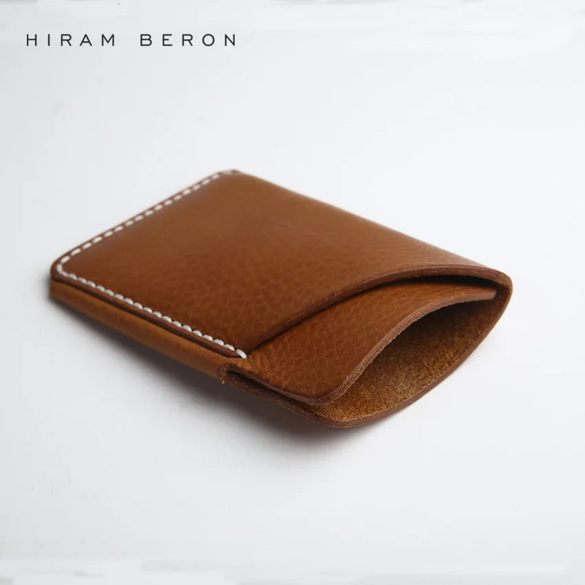 Hiram Beron Men's Vegetable Tanned Leather Card Holder Wallet