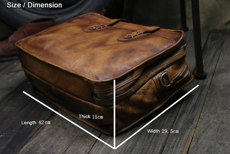 Genuine Leather Travel Duffle Bag – Vintage Weekend Overnight Bag