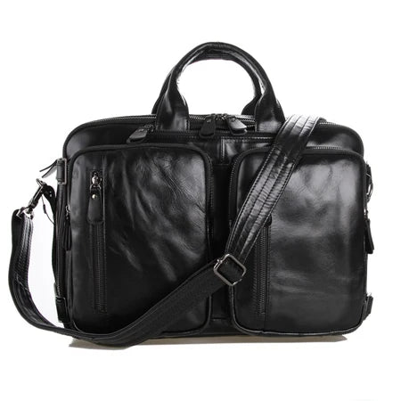 Genuine Leather Men's Briefcase – Laptop Tote & Office Handbag