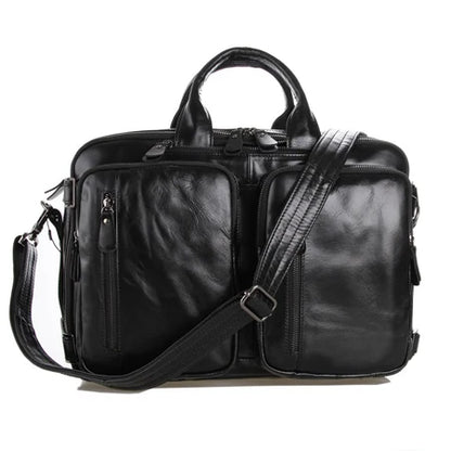 Genuine Leather Men's Briefcase – Laptop Tote & Office Handbag