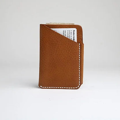 Hiram Beron Men's Vegetable Tanned Leather Card Holder Wallet