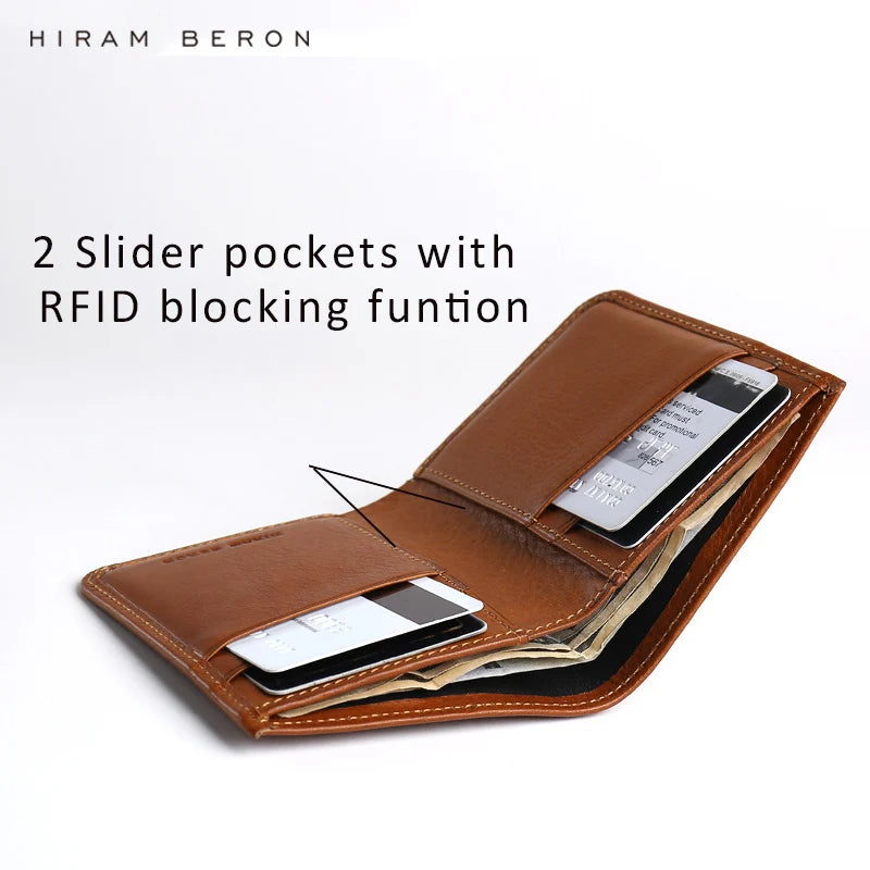 RFID Blocking Men's Leather Wallet with Custom Name – Hiram Beron