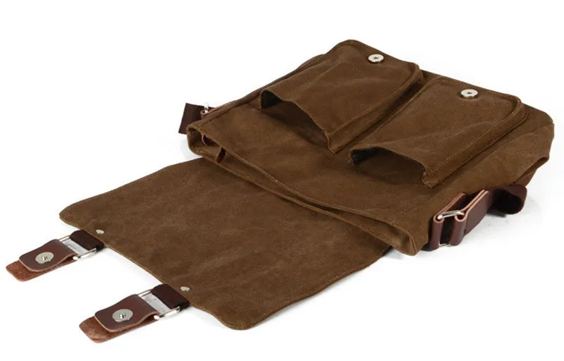 Vintage Canvas Messenger Bag – Unisex Crossbody Shoulder Bag