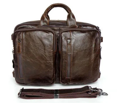 Genuine Leather Men's Briefcase – Laptop Tote & Office Handbag