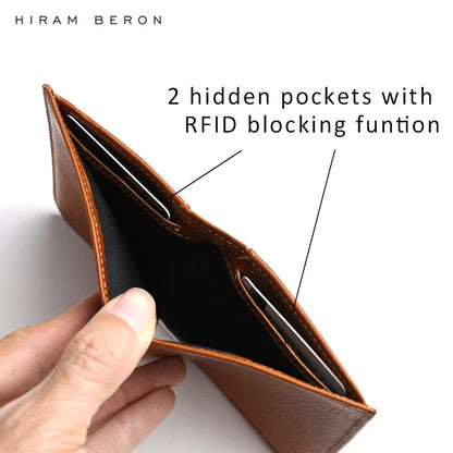 RFID Blocking Men's Leather Wallet with Custom Name – Hiram Beron