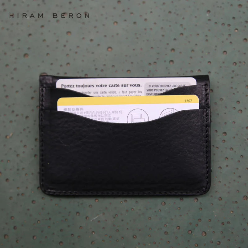 Hiram Beron Men's Slim Vegetable Tanned Leather Card Holder