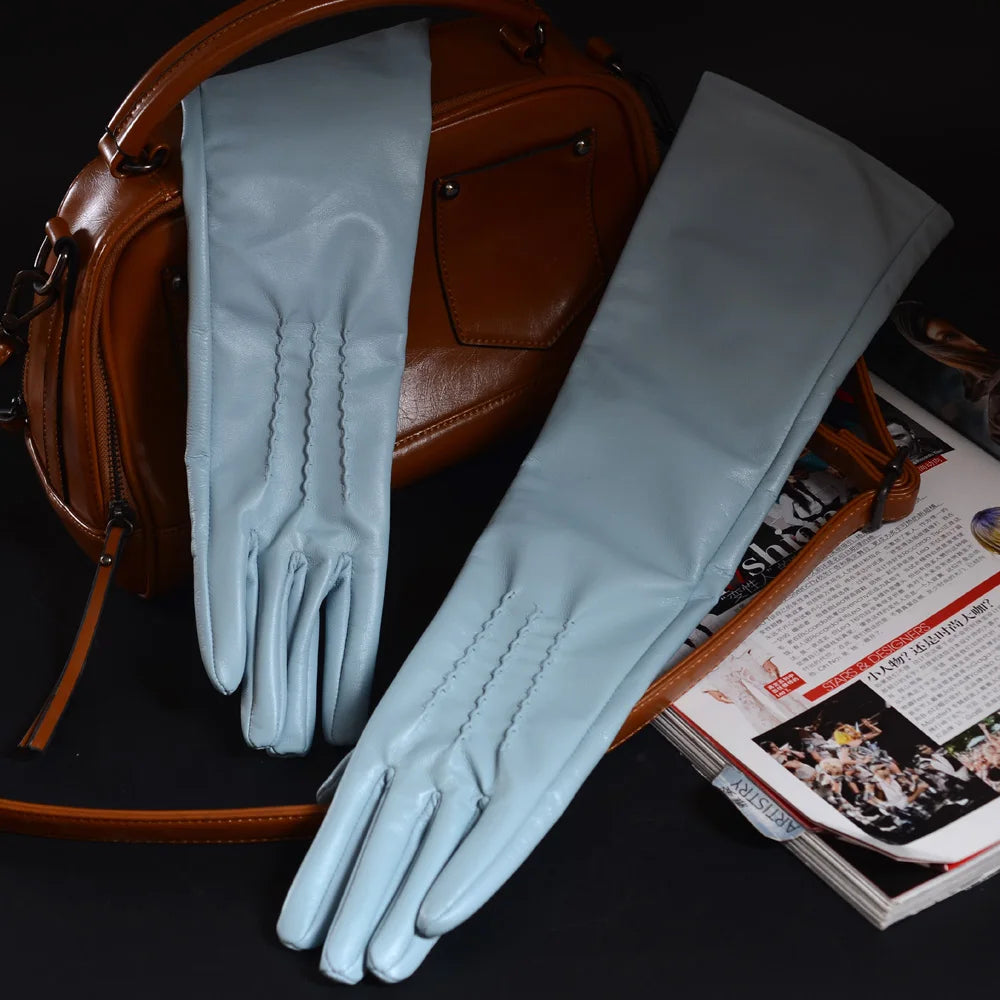 Women's Long Leather Gloves – Elbow Length Opera Evening