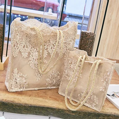 Lace Handbag for Women – Shoulder Bag for Wedding, Beach & Party