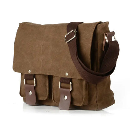 Vintage Canvas Messenger Bag – Unisex Crossbody Shoulder Bag