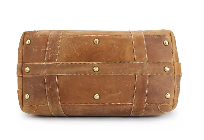 Crazy Horse Leather Duffle Bag for Men