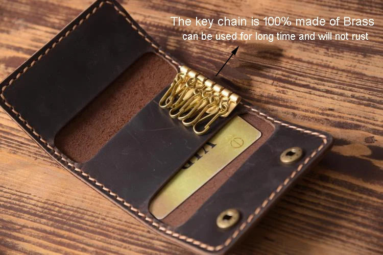 Handmade Leather Key Holder Wallet – Vintage Style