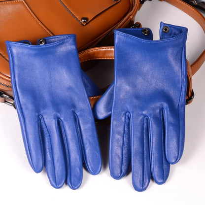 Men's Real Sheepskin Leather Unlined Military Short Gloves