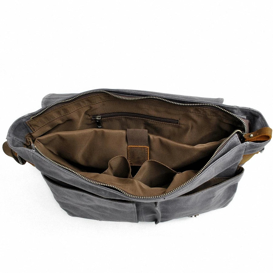 Wax Canvas Men's Messenger Bag – Vintage Crossbody Sling