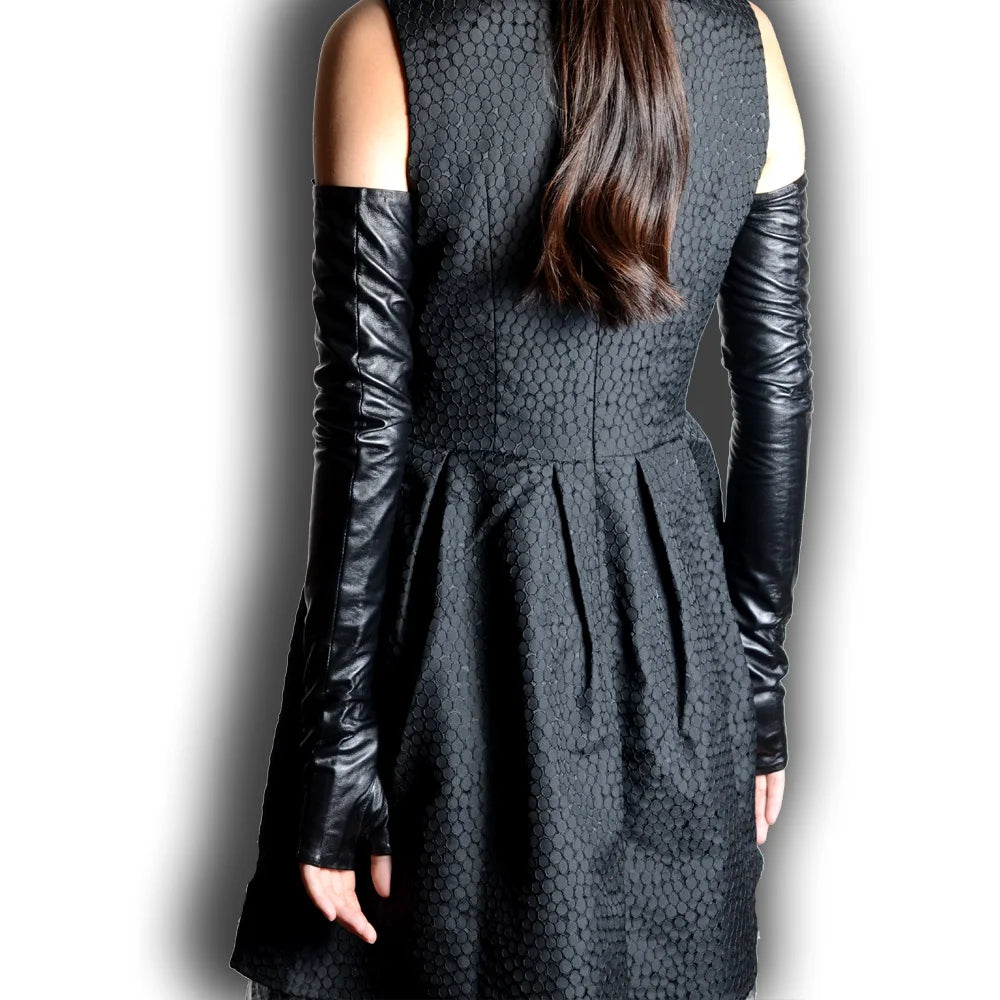 Women's Real Leather Fingerless Long Gloves – Opera Evening Gloves