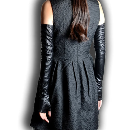 Women's Real Leather Fingerless Long Gloves – Opera Evening Gloves