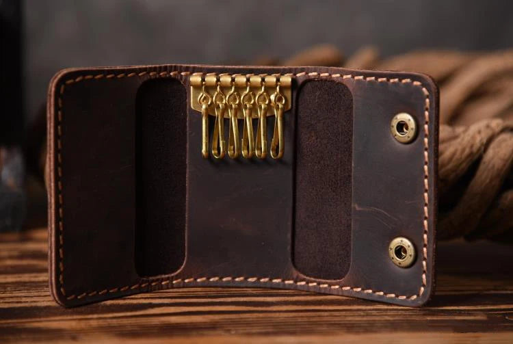 Handmade Leather Key Holder Wallet – Vintage Style