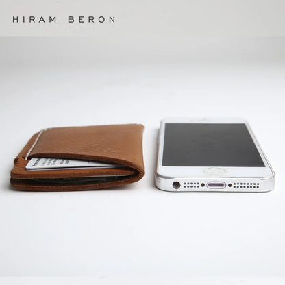 Hiram Beron Men's Vegetable Tanned Leather Card Holder Wallet