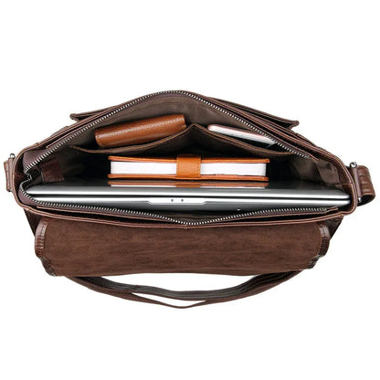 Genuine Leather Messenger Bag for Men – Oil Wax Crossbody Shoulder Bag