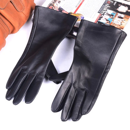 Men's Real Double-Sided Leather Motorcycle Gauntlet Gloves – Winter Warm