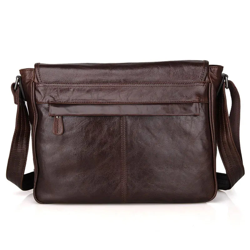 Genuine Leather Messenger Bag for Men – Oil Wax Crossbody Shoulder Bag
