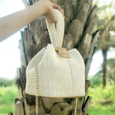 Handmade Straw Crossbody Bag for Women – Vintage Beach Handbag