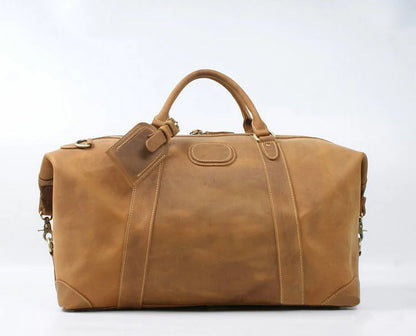 Crazy Horse Leather Duffle Bag for Men