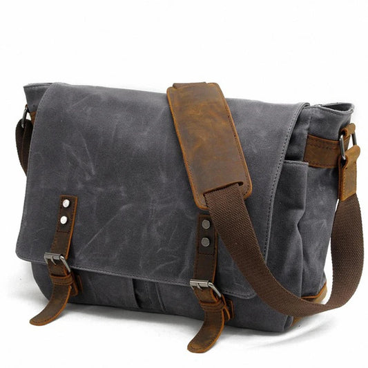 Wax Canvas Men's Messenger Bag – Vintage Crossbody Sling