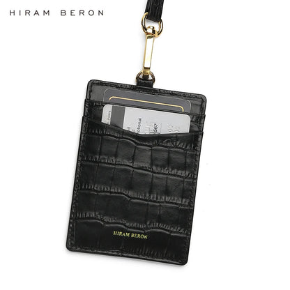 Leather ID Badge & Card Holder with Custom Name – Hiram Beron