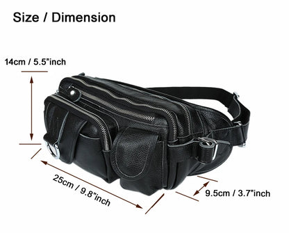 Genuine Leather Fanny Pack Men's Waist Bag Belt Pouch