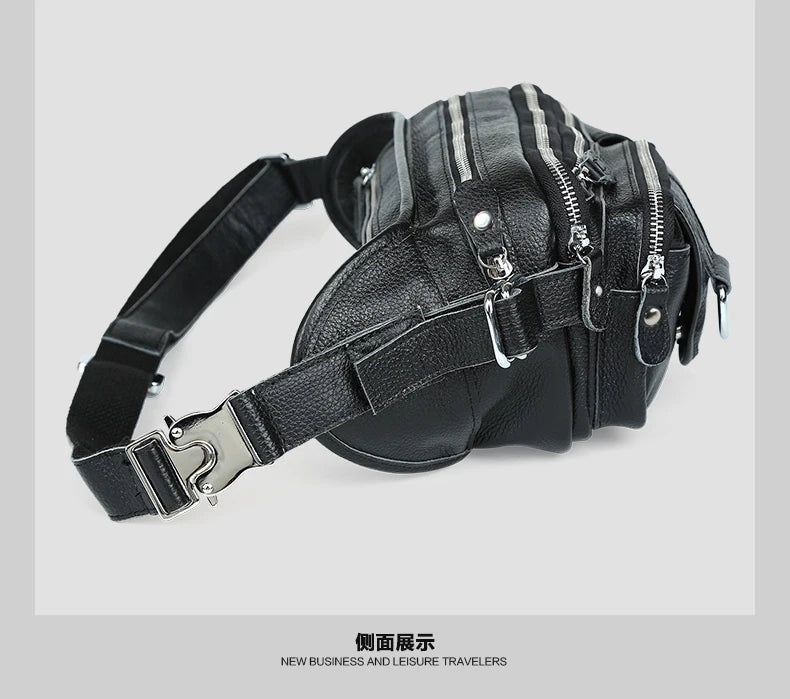 Genuine Leather Fanny Pack Men's Waist Bag Belt Pouch