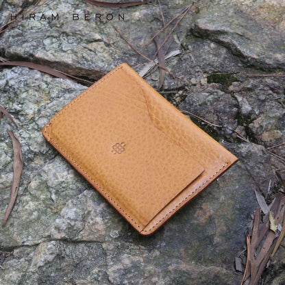 Hiram Beron Men's Slim Vegetable Tanned Leather Card Holder