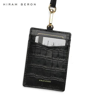 Leather ID Badge & Card Holder with Custom Name – Hiram Beron