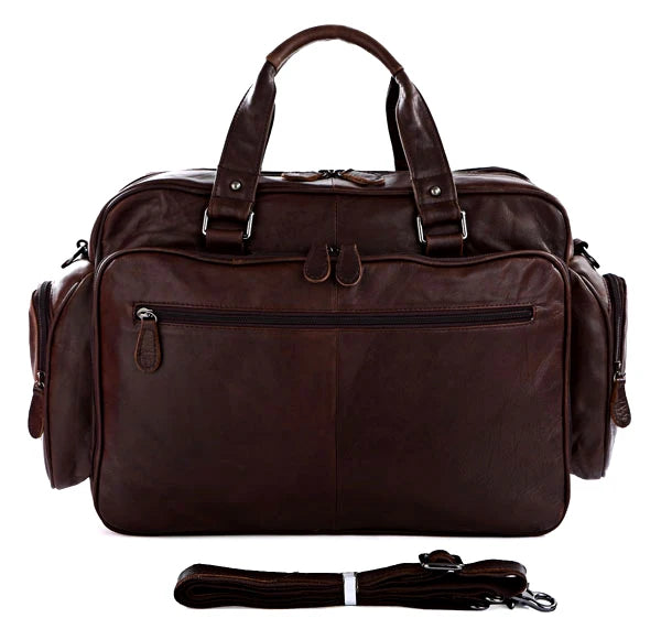 Genuine Leather Briefcase for Men – Oil Wax Large Laptop Shoulder Bag