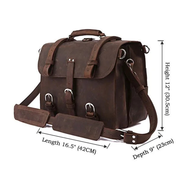 Men's Genuine Leather Backpack – Vintage Crazy Horse Rucksack