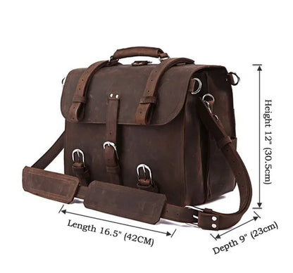 Men's Genuine Leather Backpack – Vintage Crazy Horse Rucksack