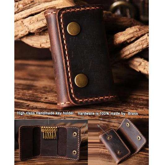 Handmade Leather Key Holder Wallet – Vintage Style