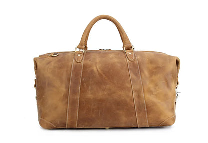 Crazy Horse Leather Duffle Bag for Men