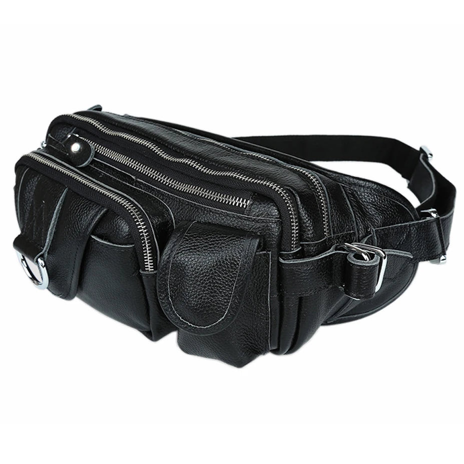 Genuine Leather Fanny Pack Men's Waist Bag Belt Pouch