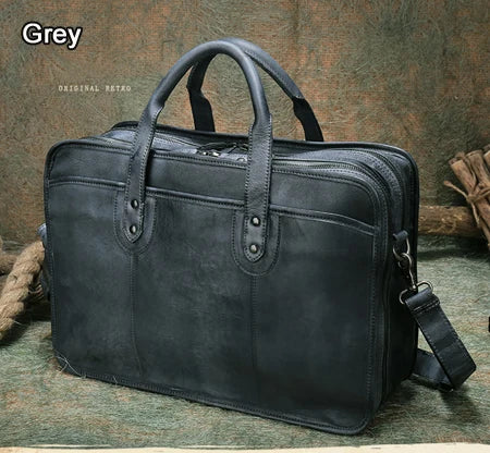 Genuine Leather Travel Duffle Bag – Vintage Weekend Overnight Bag