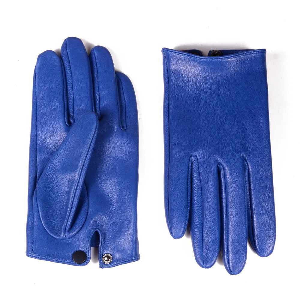 Men's Real Sheepskin Leather Unlined Military Short Gloves